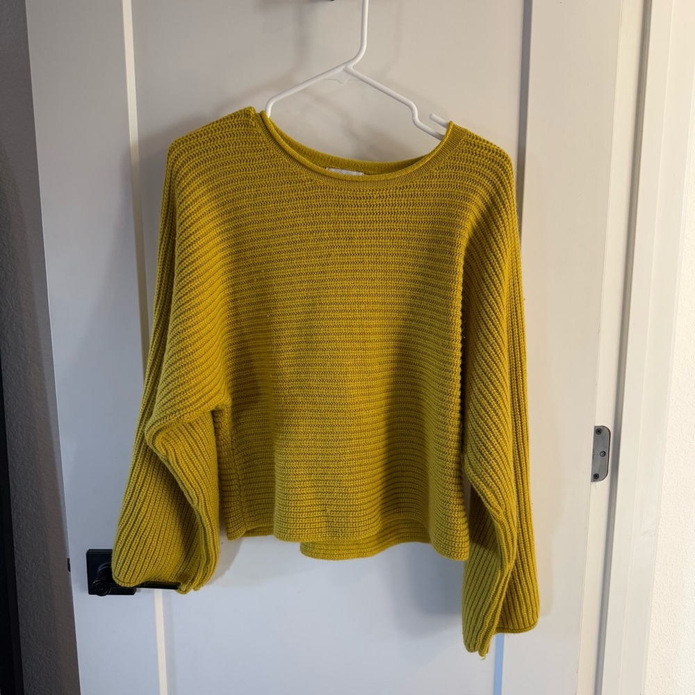 Yellow flare sleeve sweater